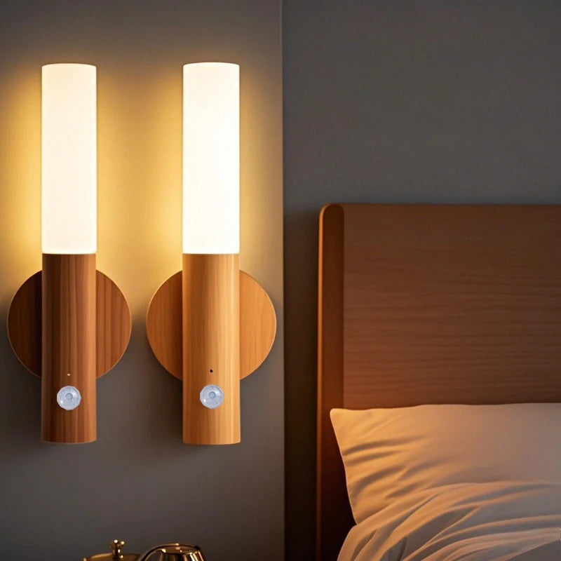 LED Motion Sensor Night Light – USB Rechargeable Intelligent Lamp for Bedside & Wardrobe